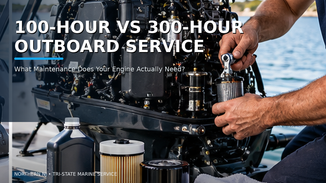 Outboard engine maintenance for 100-hour and 300-hour marine service intervals