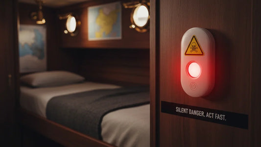 Marine carbon monoxide detector and boating gas fume safety