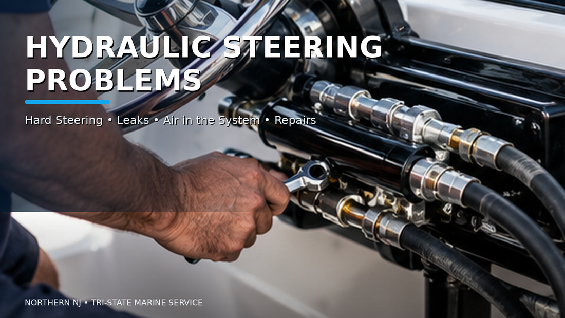 Marine hydraulic steering system inspection and repair