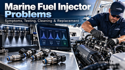 Marine fuel injector flow testing, cleaning and high-performance engine diagnostics