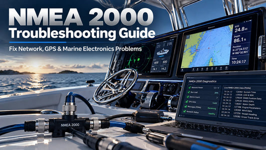 NMEA 2000 marine electronics network troubleshooting at a modern boat helm