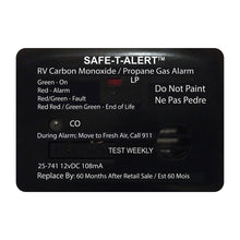 Safe-T-Alert 25 Series Surface Mount Dual Carbon Monoxide/Propane Alarm - 12V Hardwire - Black [25-741-BL]