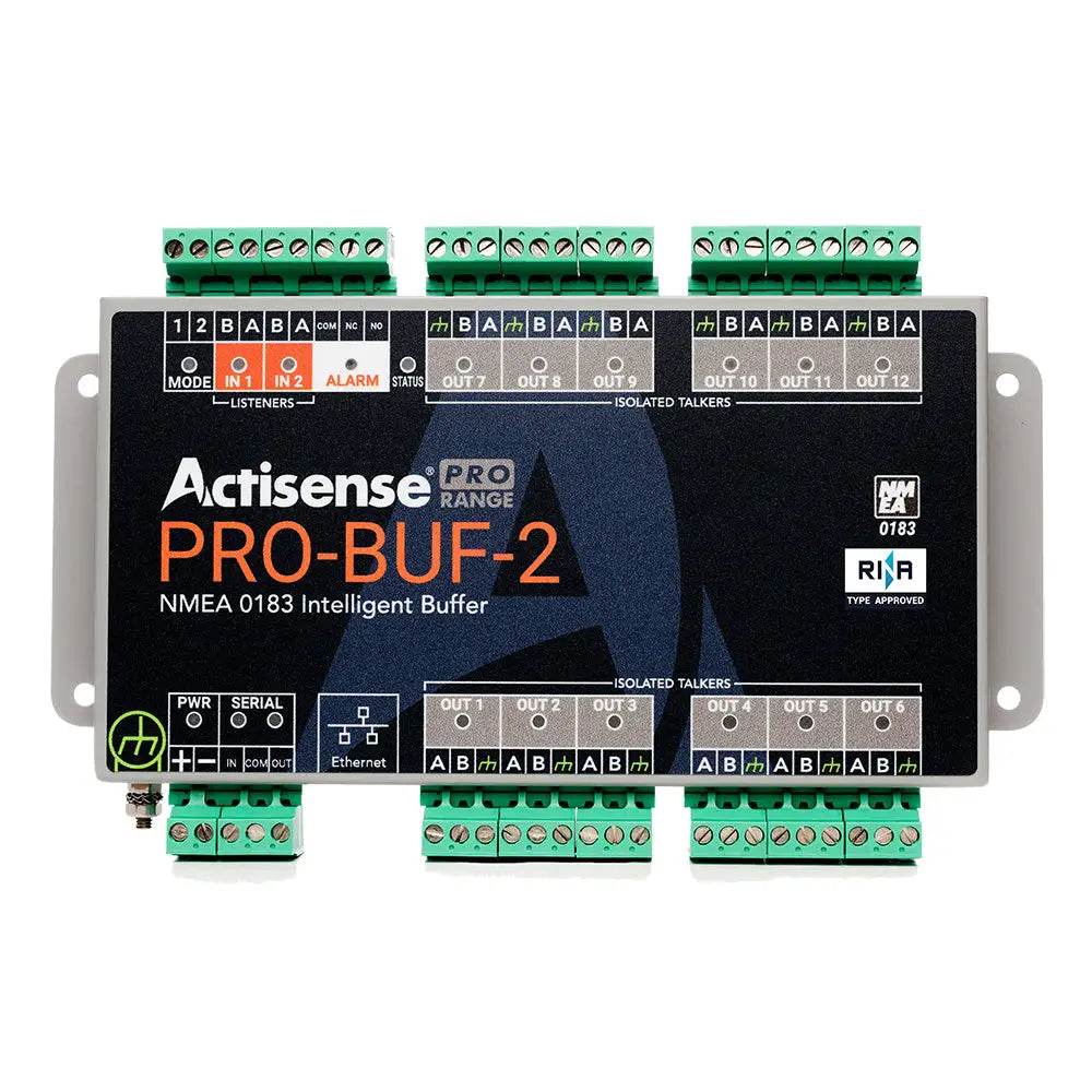 Actisense Pro NMEA 0183 Buffer - 2 OPTO Inputs 12 ISO-Drive Outputs Serial Port Ethernet Port Pluggable Screw Terminal