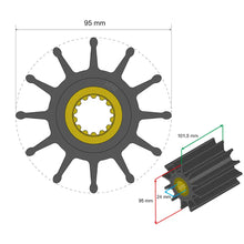 Albin Group Premium Impeller Kit 95 x 24 x 101.5mm - 12 Blade - Spline Insert [06-02-033] - Impellers