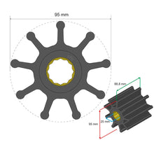 Albin Group Premium Impeller Kit 95 x 25 x 88.8mm - 9 Blade - Spline Insert [06-02-029] - Impellers