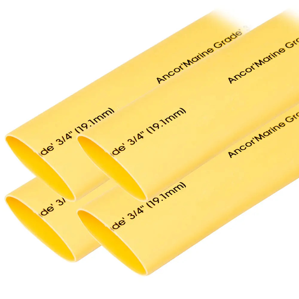 Ancor Heat Shrink Tubing 3/4’’ x 6’’ - Yellow - 4 Pieces [306906] - Wire Management