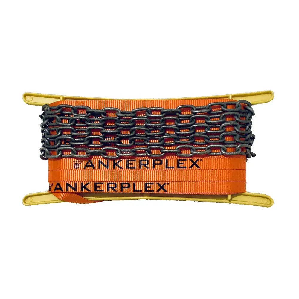 Ankerplex Flat Anchor Line w/Chain f/Vessels up to 15’ 75’ + 9’ Galvanized Chain on Storage Reel [AFL25] - Rope & Chain