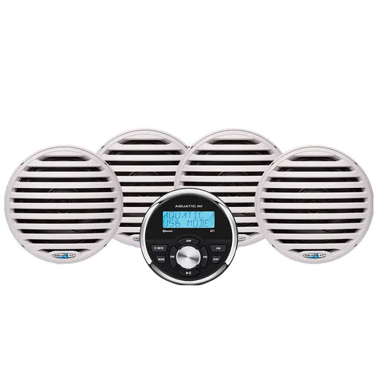 Aquatic AV Economy Gauge Stereo/Speakers Kit - White [EG200] - Speakers