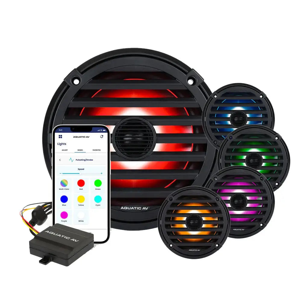 Aquatic AV ELITE 6.5’’ RGB Speakers - Black - Pair [EL424] - Speakers