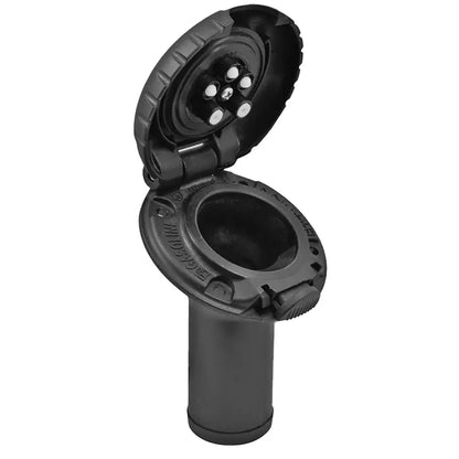 Attwood Deck Fill f/Carbon Canister System - Angled Body Scalloped Black Plastic Cap [99DFCCAB1S] - Deck Fills