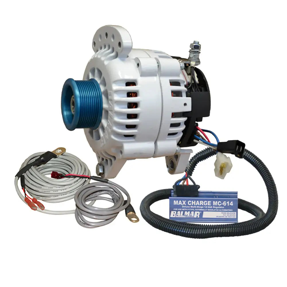 Balmar Alternator 120 AMP Kit 120V 3.15’’ Dual Foot Saddle J10 Pulley Regulator Temp Sensor [60-YP-MC-120-J10]