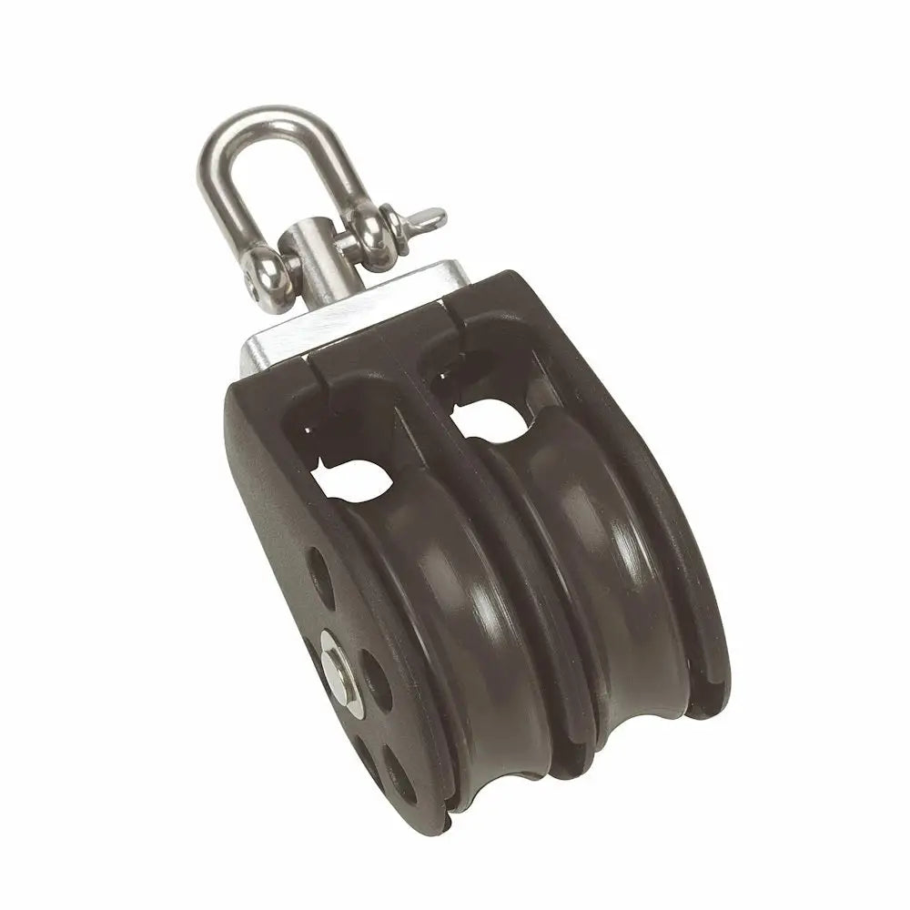 Barton Size 1 30mm Plain Bearing Pulley Block Double w/Swivel [N01230] - Hardware