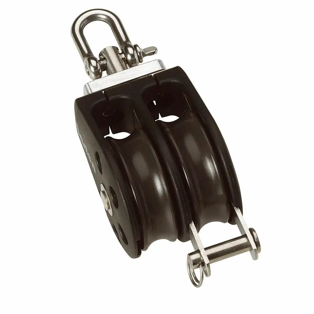 Barton Size 2 35mm Plain Bearing Pulley Block Double Swivel Becket [N02231] - Blocks