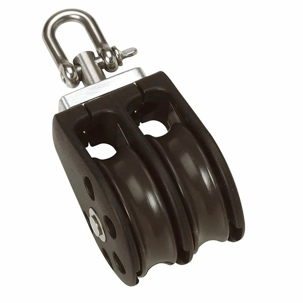 Barton Size 2 35mm Plain Bearing Pulley Block Double w/Swivel [N02230] - Blocks