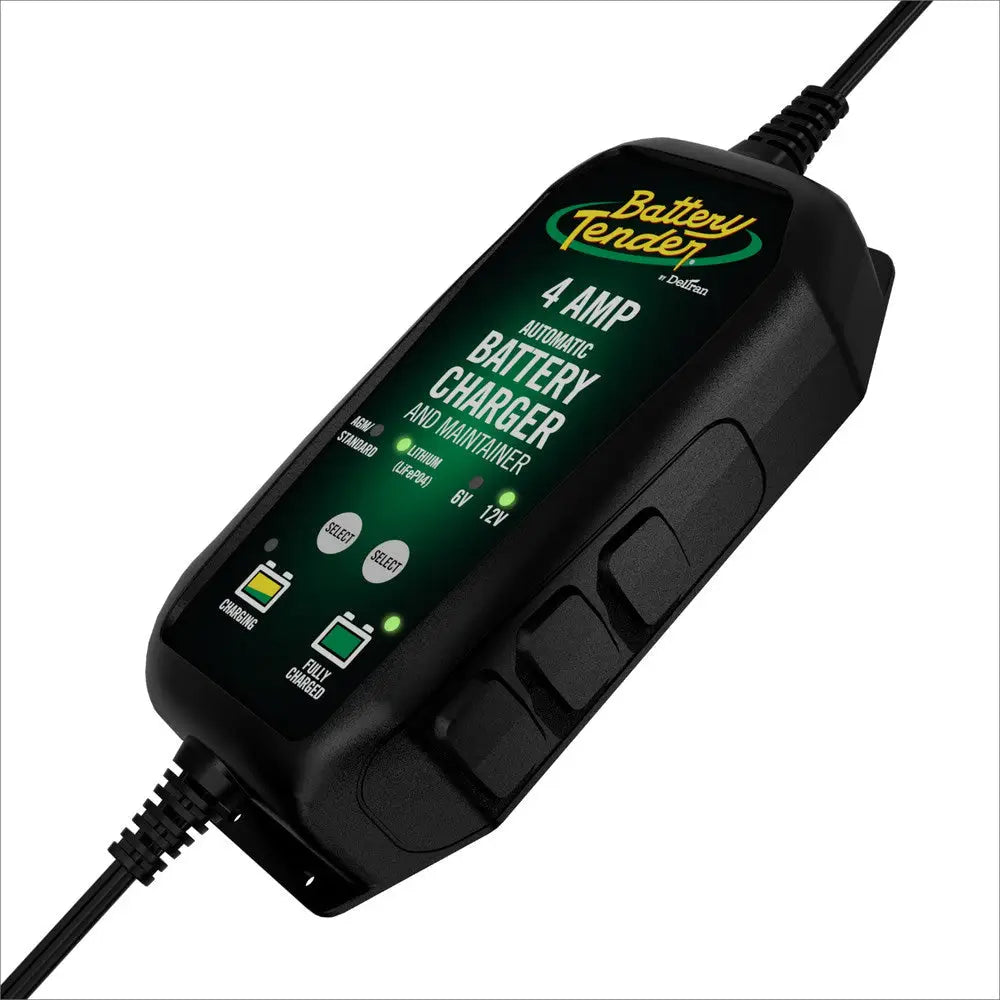 Battery Tender 6V/12V 4A Lead Acid Lithium Selectable Battery Charger [022-0209-BT-WH] - Battery Management