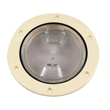 Beige Beckson 4’’ Screw-Out Deck Plate Clear Center - Deck Plates