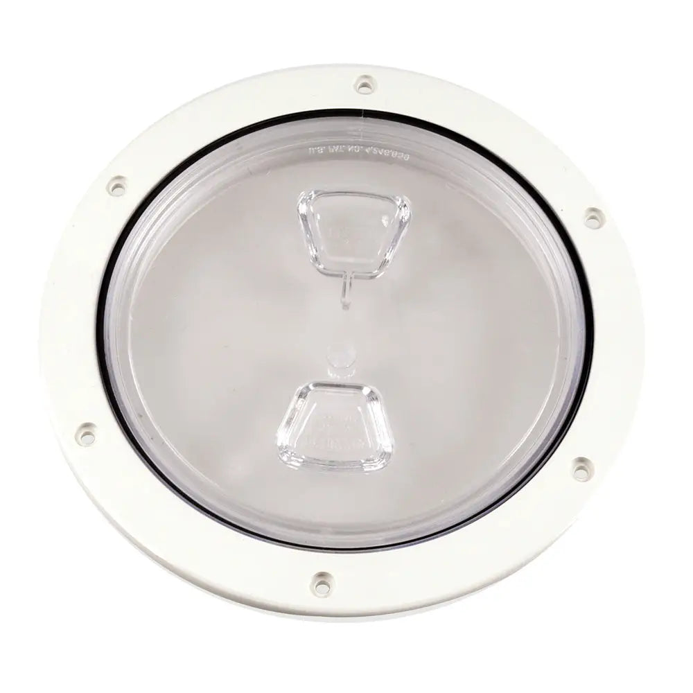 Beckson 6’’ Clear Center Screw Out Deck Plate - White [DP60-W-C] - Deck Plates