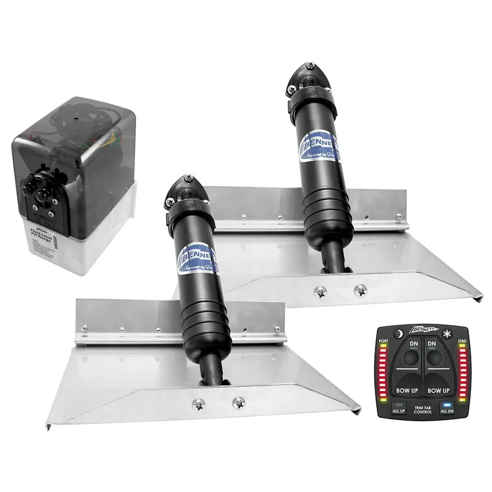 Bennett Marine 12x9 Hydraulic Trim Tab System w/One Box Indication [129OBI] - Trim Tabs