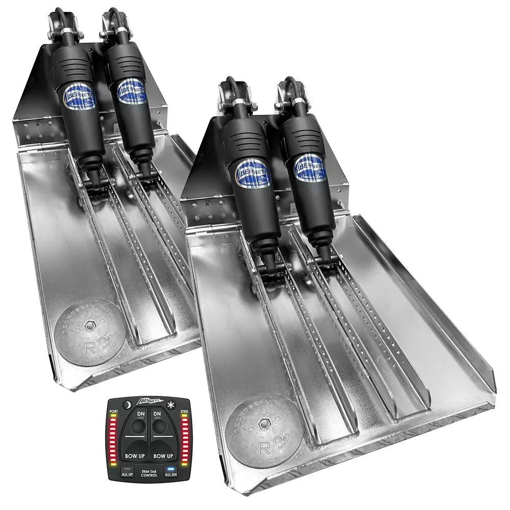 Bennett Marine BOLT 14x23 Dual Electric Trim Tab System w/One Box Indication Unit [BOLT1423HD-OBI] - Trim Tabs