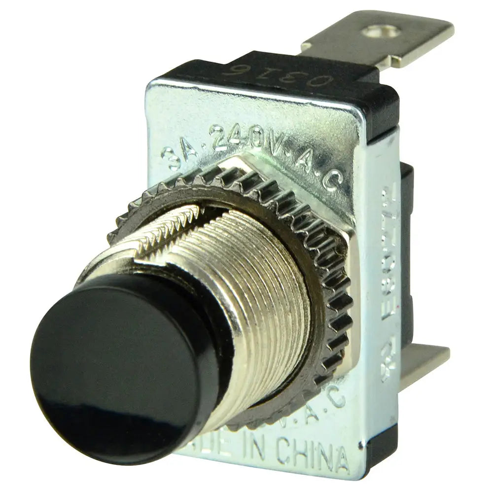 BEP Black SPST Momentary Contact Switch - OFF/(ON) [1001402] - Switches & Accessories