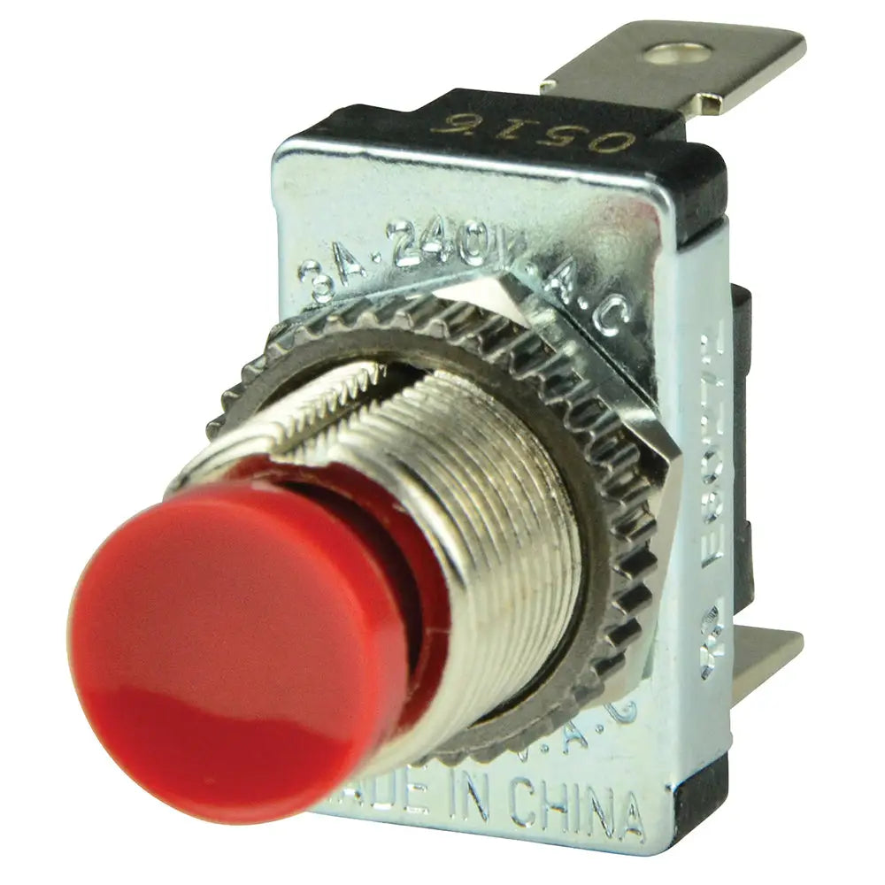BEP Red SPST Momentary Contact Switch - OFF/(ON) [1001401] - Switches & Accessories