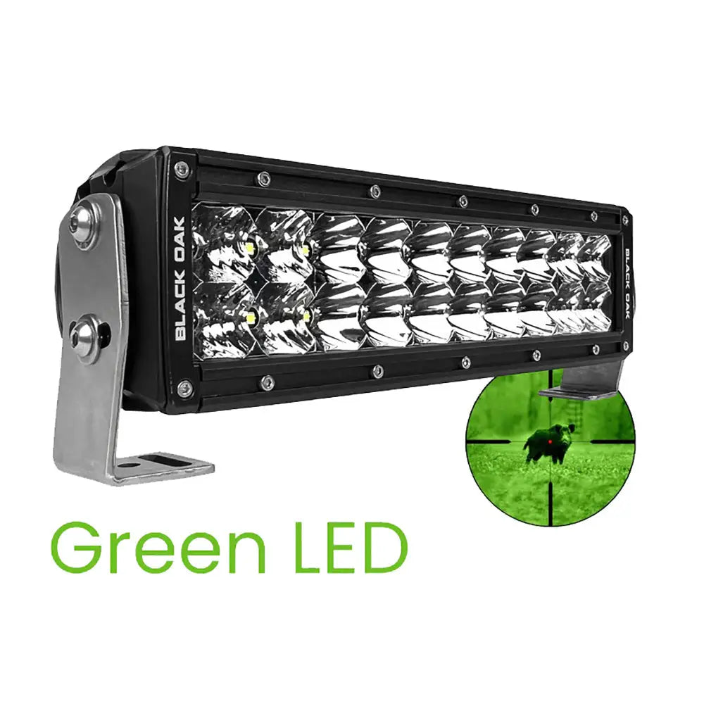 Black Oak 10’’ Green LED Hog Hunting Light Bar - Combo Optics - Black Housing - Pro Series 3.0 [10G-D3OS] - Light Bars