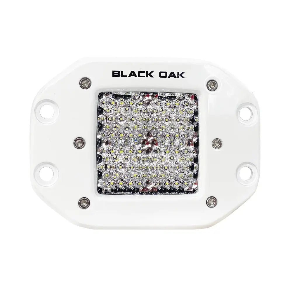 Black Oak 2’’ Marine Flush Mount LED Pod Light - Diffused Optics - White Housing - Pro Series 3.0 [2DM-FPOD10CR] - Pods