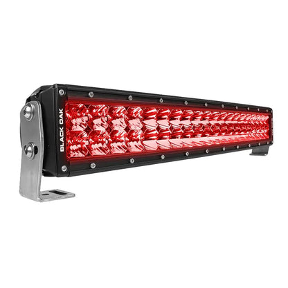 Black Oak 20’’ Curved Double Row Red LED Predator Hunting Light Bar - Combo Optics - Black Housing - Pro Series 3.0