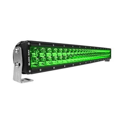 Black Oak 30’’ Curved Double Row Green LED Hog Hunting Light Bar - Combo Optics - Black Housing - Pro Series 3.0