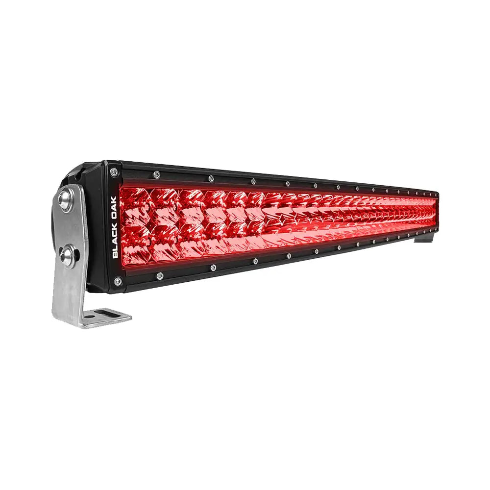 Black Oak 30’’ Curved Double Row Red LED Predator Hunting Light Bar - Combo Optics - Black Housing - Pro Series 3.0