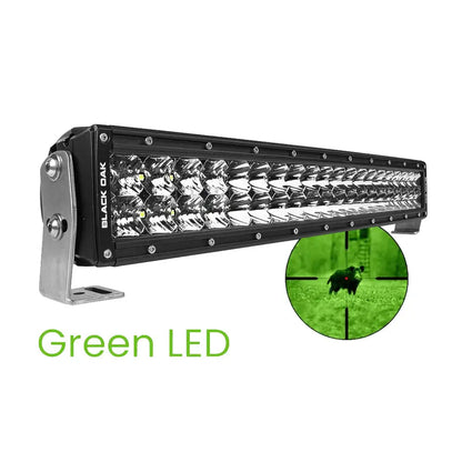 Black Oak Curved Double Row Combo Green Hog Hunting 20’’ Pro Series 3.0 LED Light Bar [20CG-D3OS] - Light Bars