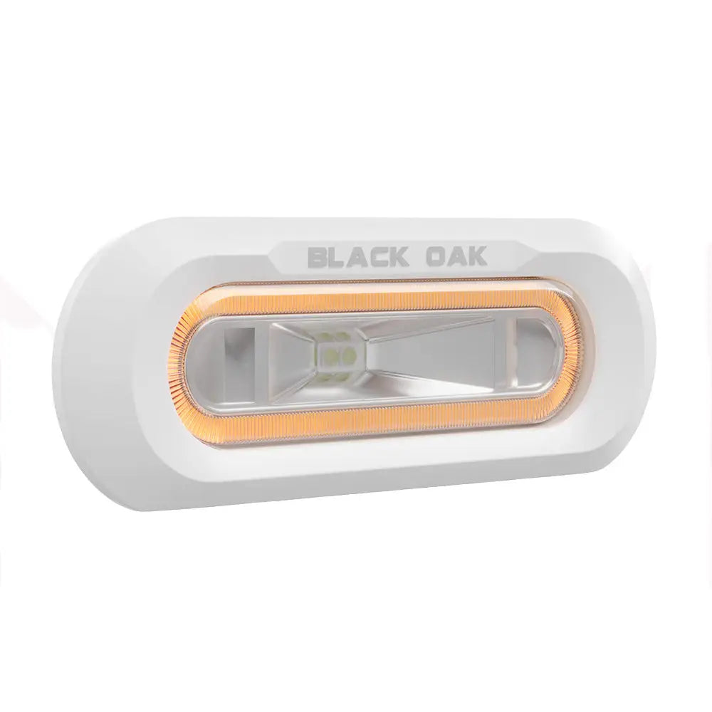 Black Oak Low Pro Marine Spreader Light - Flush Mount - White Housing - Amber LED [MLPS-FA] - Underwater Lighting