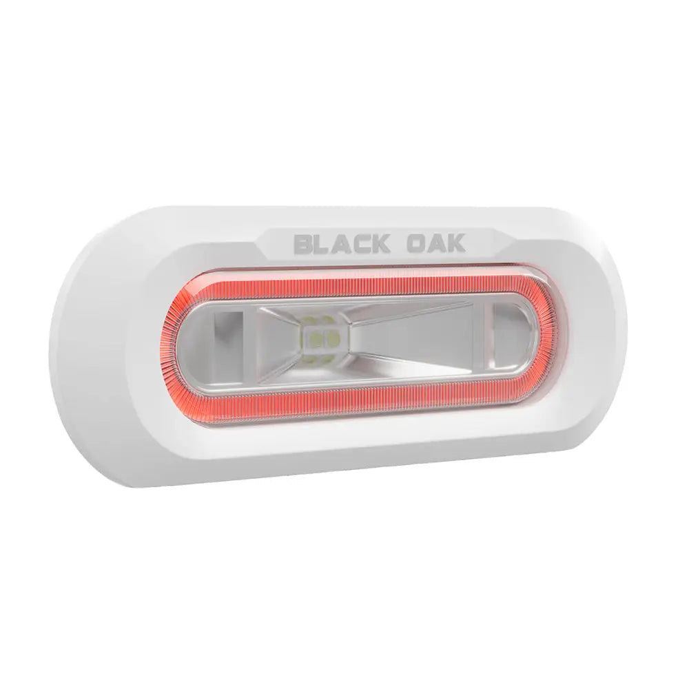 Black Oak Low Pro Marine Spreader Light - Flush Mount - White Housing - Red LED [MLPS-FR] - Underwater Lighting