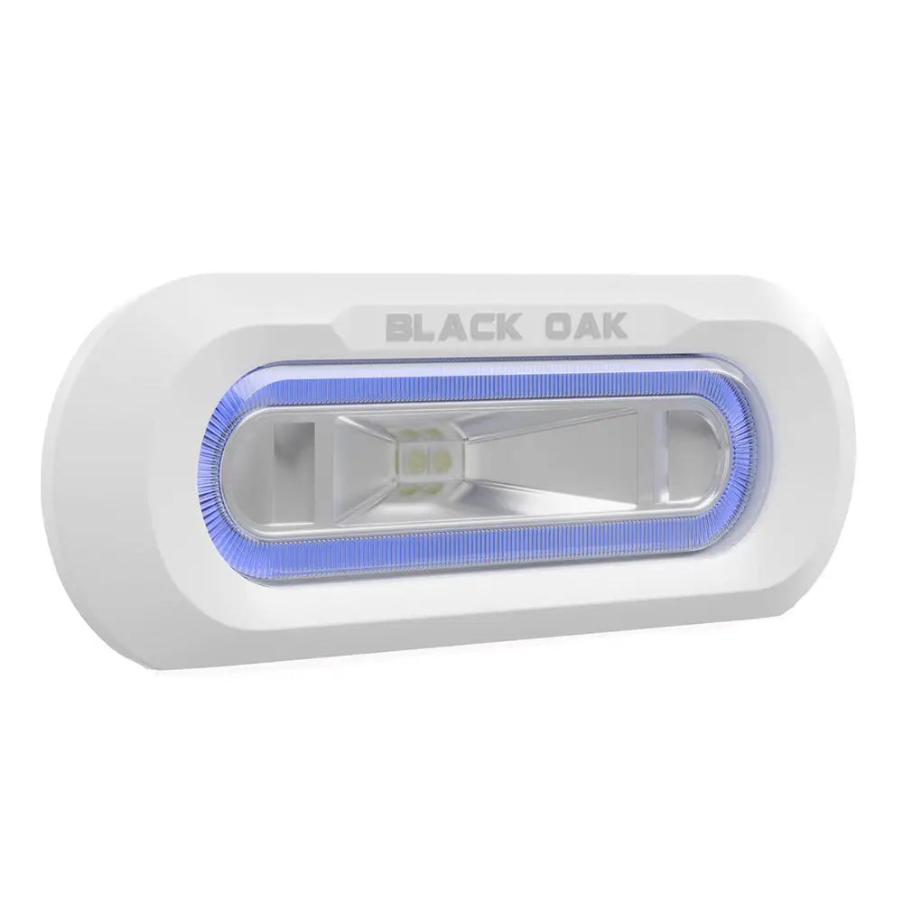 Black Oak Low Pro Marine Spreader Light - Flush Mount - White Housing - Blue LED [MLPS-FB] - Underwater Lighting