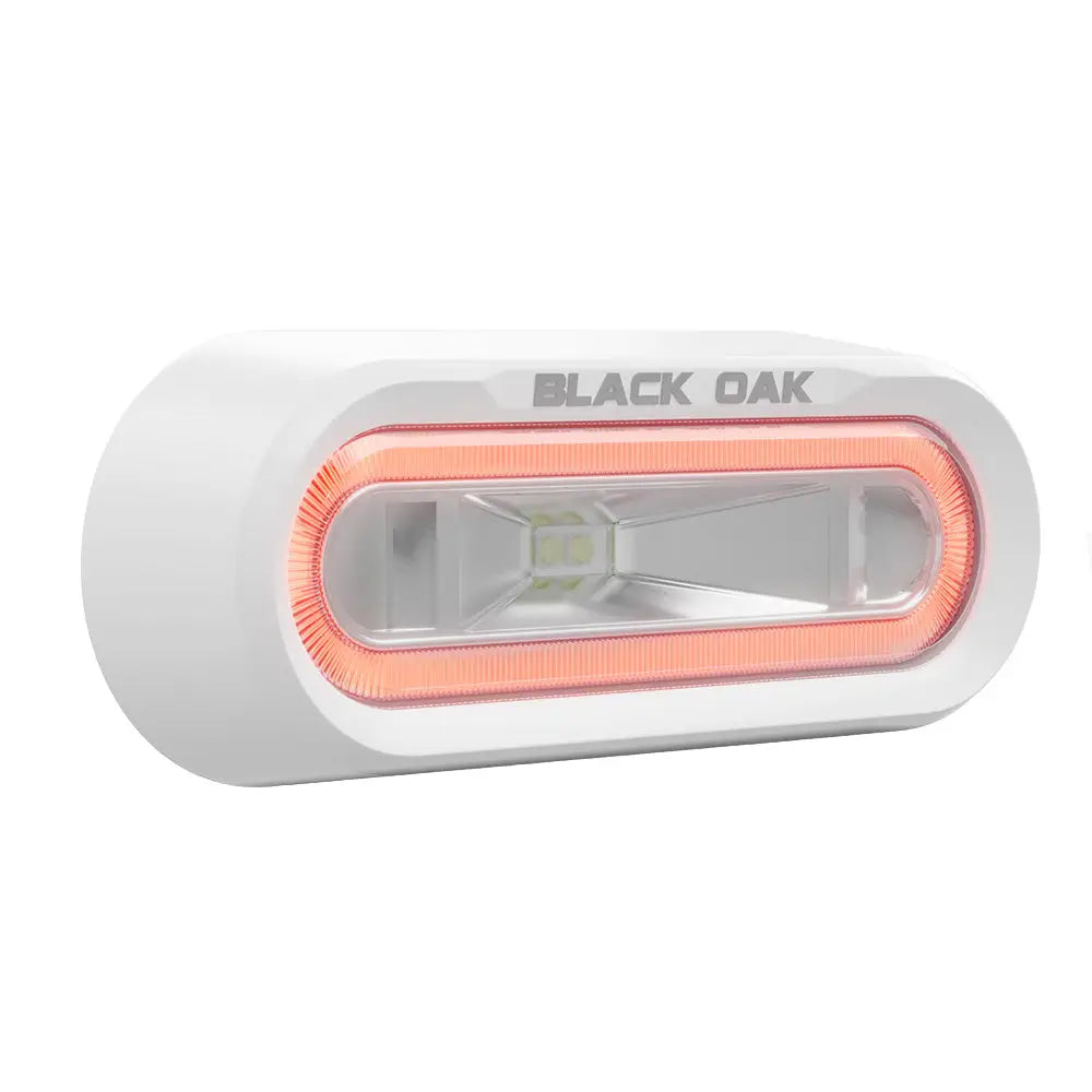 Black Oak Low Pro Off Road Spreader Light - Bracket Mount - White Housing - Red LED [MLPS-R] - Underwater Lighting