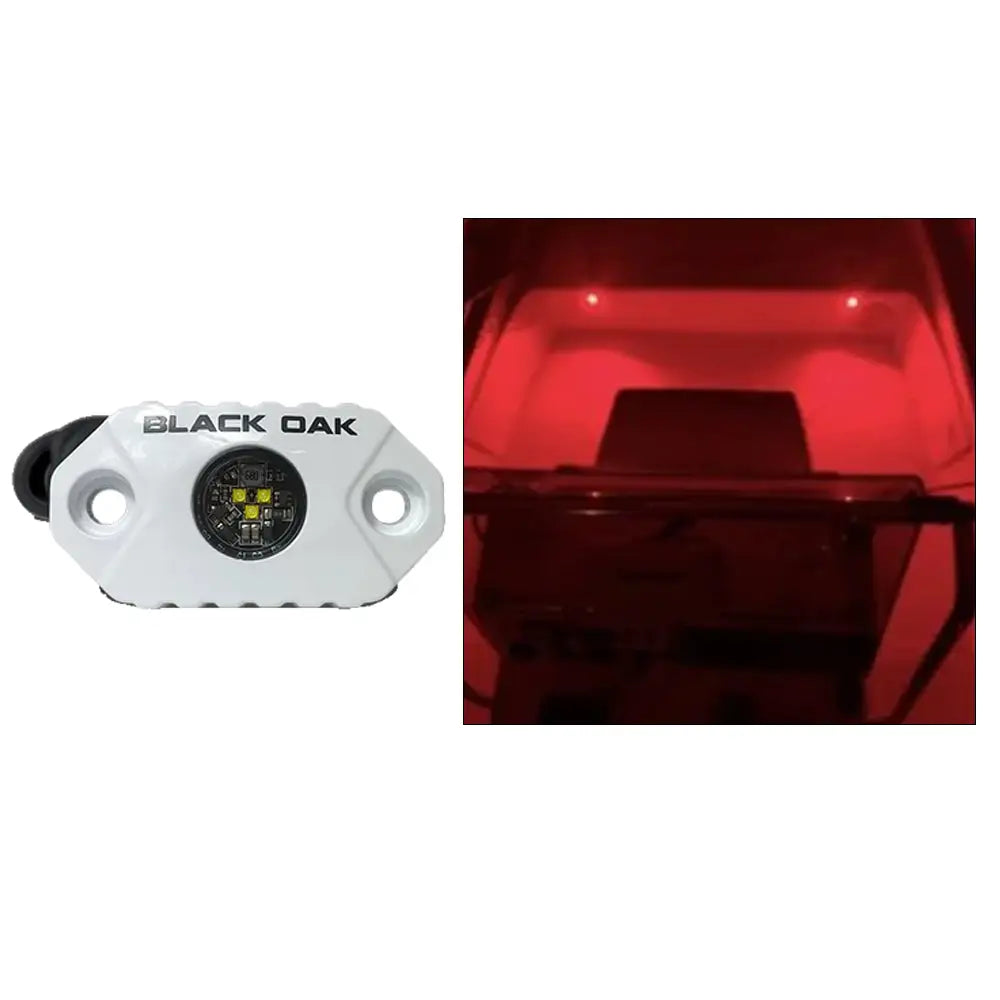 White Housing Red LEDs Black Oak Rock Accent Light - Interior / Courtesy Light