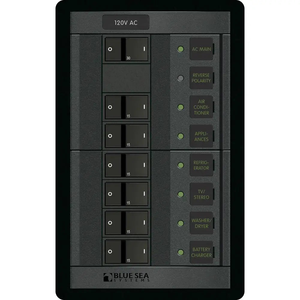 Blue Sea 1202 120V AC Main + 6 Positions - Vertical [1202] - Electrical Panels