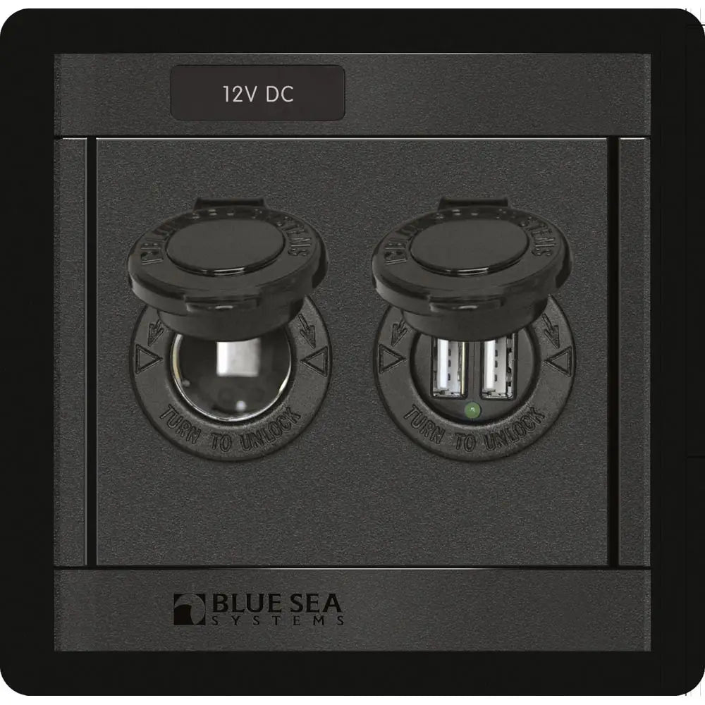 Blue Sea 1478 360 Panel - 12V DC Socket & Dual USB Charger [1478] - Electrical Panels