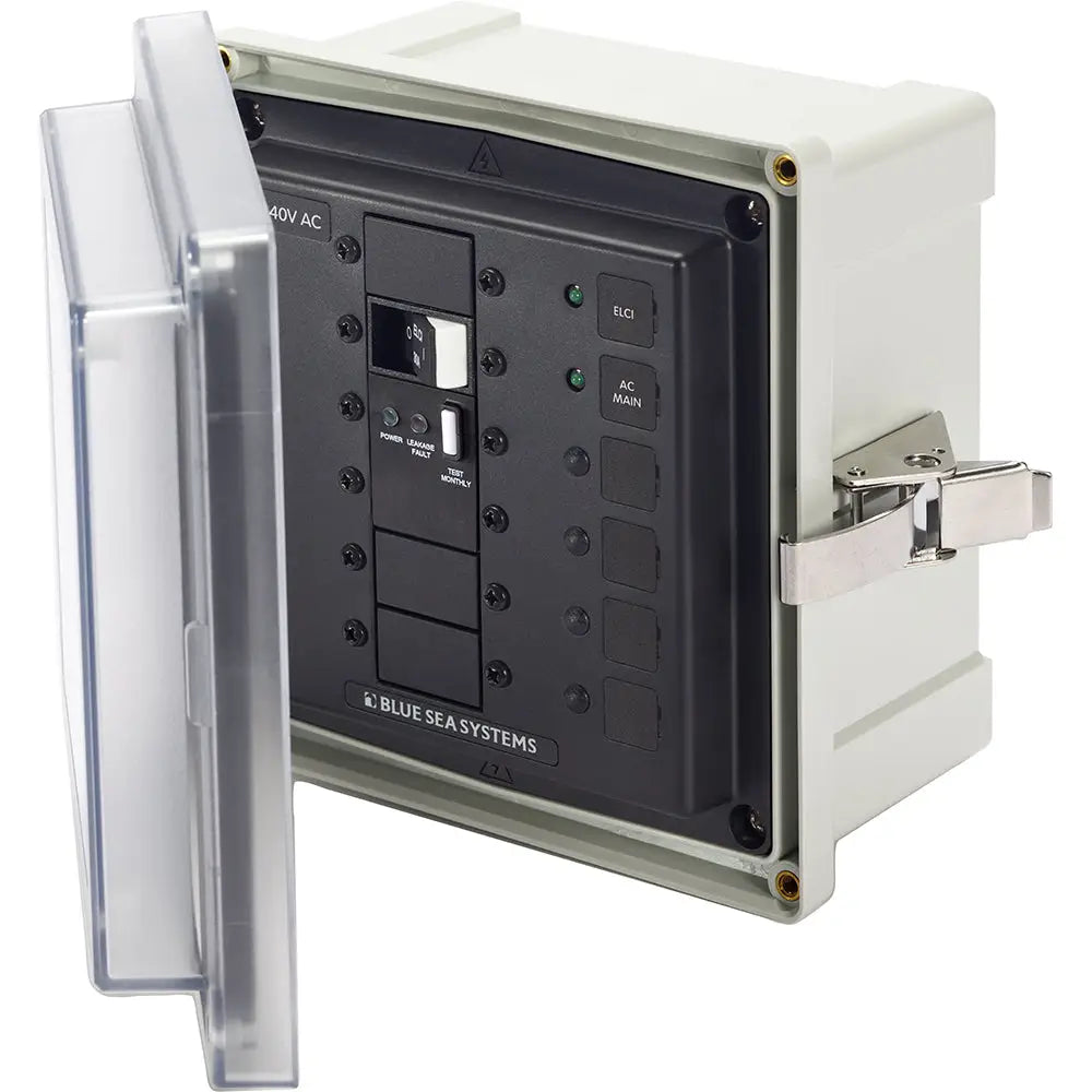 Blue Sea 3120 - SMS Panel Enclosure w/ELCI Main (50A) and 2 Blanks - 240V [3120] - Electrical Panels