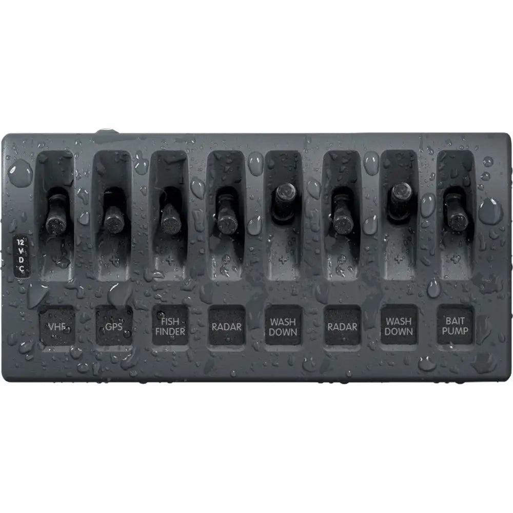 Blue Sea 4309 WeatherDeck 12V DC Waterproof Switch Panel - 8 Position [4309] - Electrical Panels