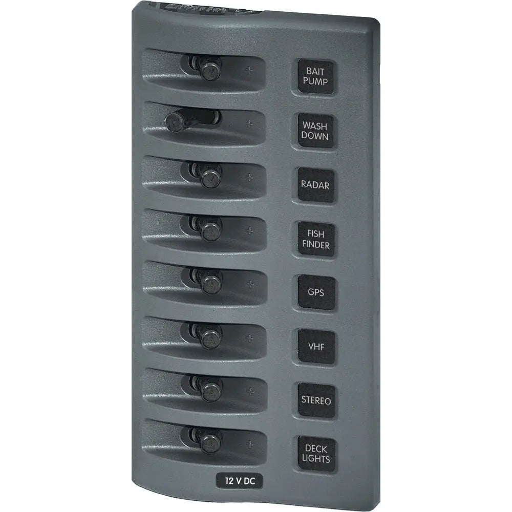 Blue Sea 4309 WeatherDeck 12V DC Waterproof Switch Panel - 8 Position [4309] - Electrical Panels
