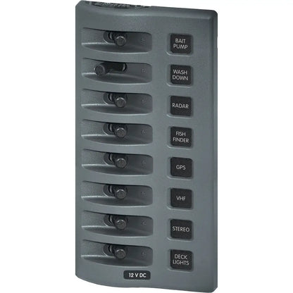 Blue Sea 4309 WeatherDeck 12V DC Waterproof Switch Panel - 8 Position [4309] - Electrical Panels