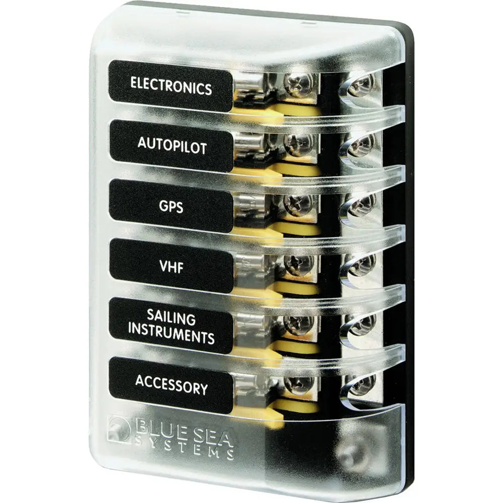 Blue Sea 5015 ST Glass Fuse Block w/Negative Bus [5015] - Fuse Blocks & Fuses
