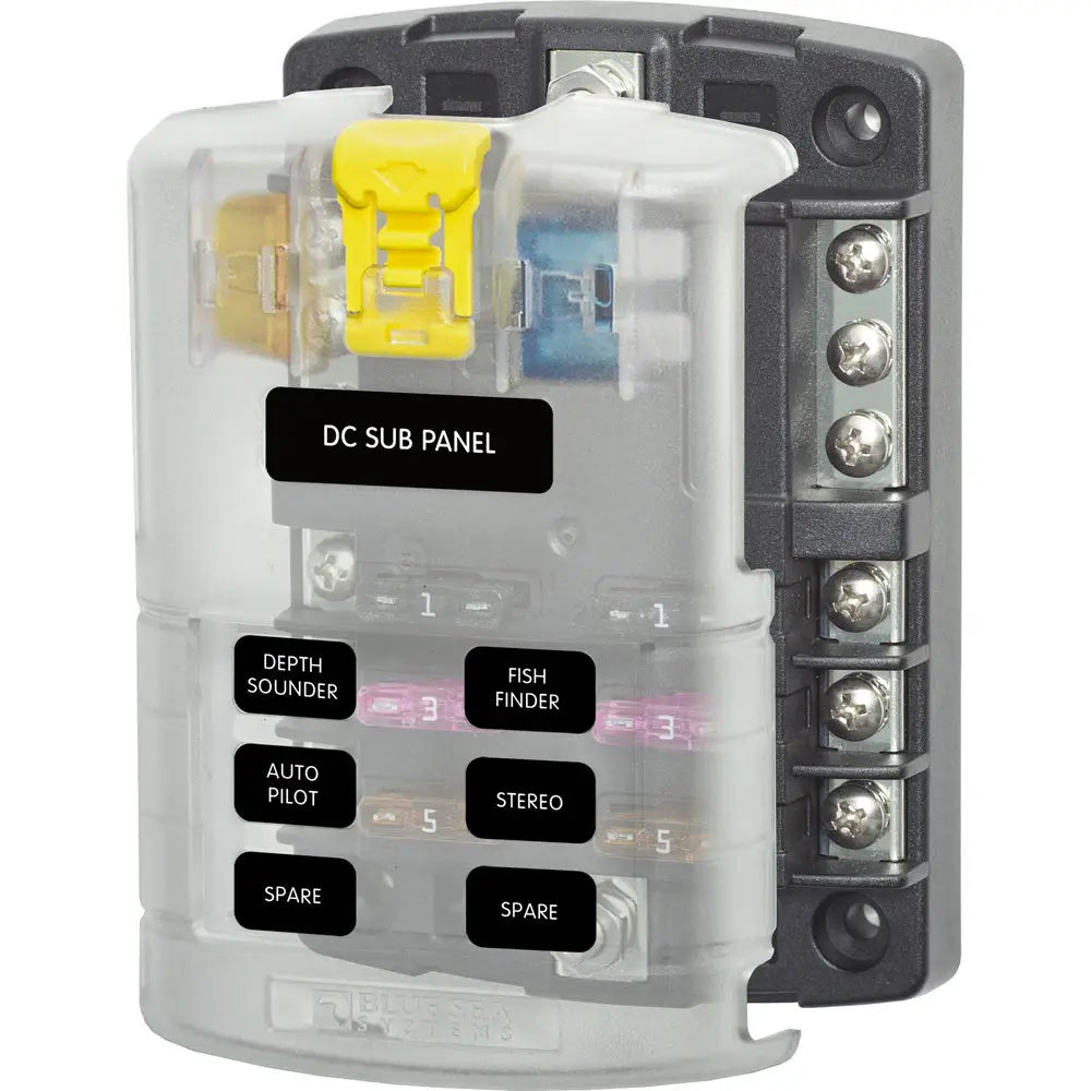 Blue Sea 5025 ST Blade Fuse Block w/Cover - 6 Circuit w/Negative Bus [5025] - Circuit Breakers