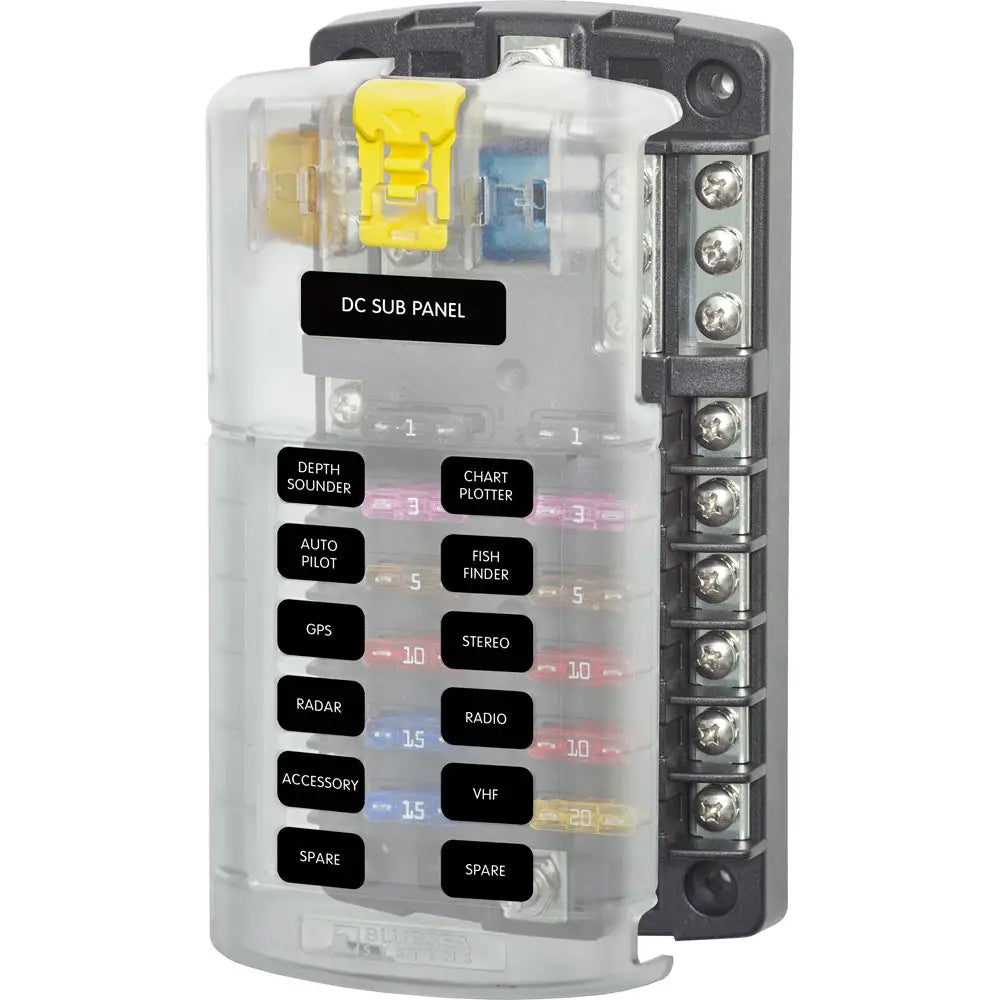 Blue Sea 5026 ST Blade Fuse Block w/Cover - 12 Circuit w/Negative Bus [5026] - Circuit Breakers
