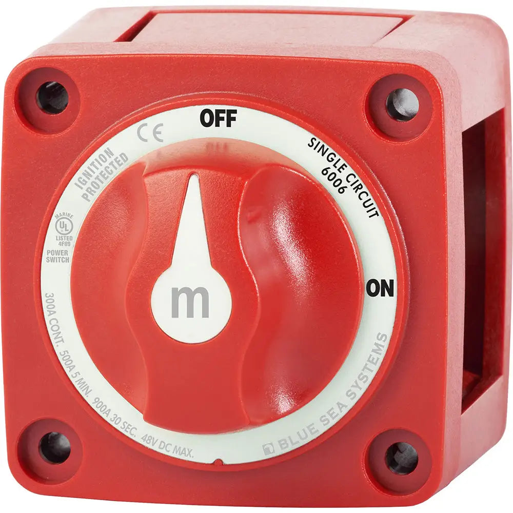 Blue Sea 6006 m-Series (Mini) Battery Switch Single Circuit ON/OFF Red [6006] - Battery Management