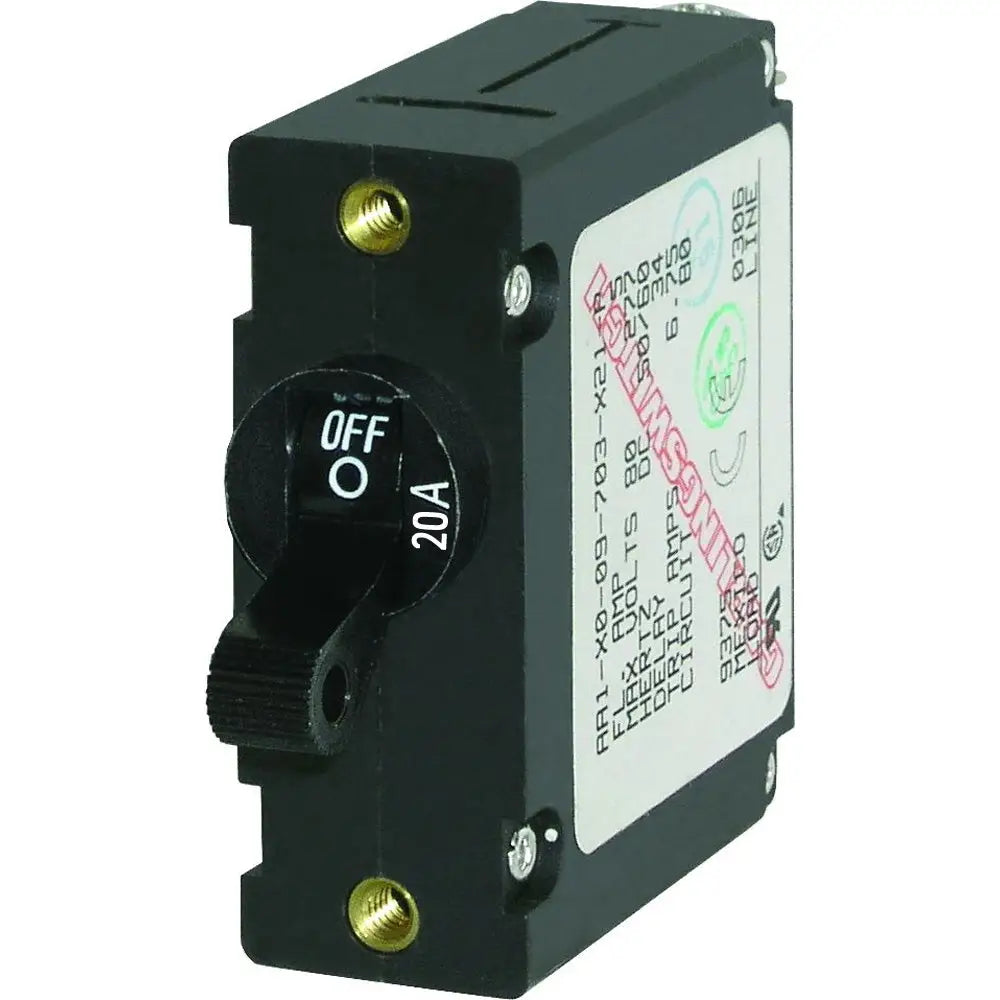 Blue Sea 7212 AC / DC Single Pole Magnetic World Circuit Breaker - 20 Amp [7212] - Circuit Breakers