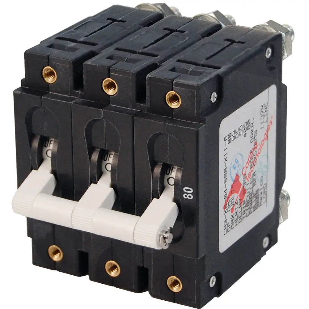 Blue Sea 7289 C-Series Triple Pole Circuit Breaker - 80A [7289] - Circuit Breakers