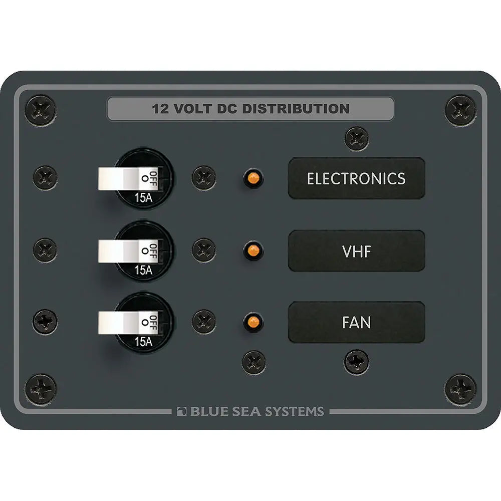 Blue Sea 8025 DC 3 Position Breaker Panel - White Switches [8025] - Electrical Panels