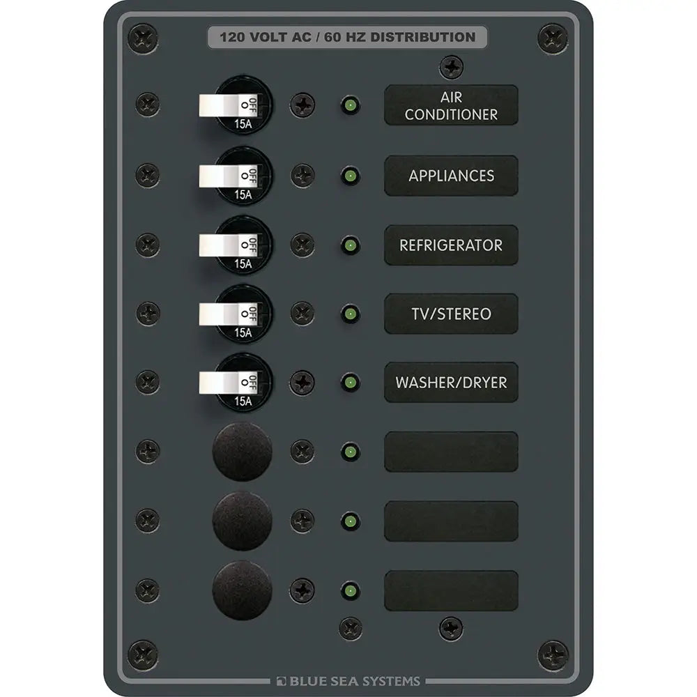 Blue Sea 8059 AC 8 Position Toggle Circuit Breaker Panel [8059] - Electrical Panels